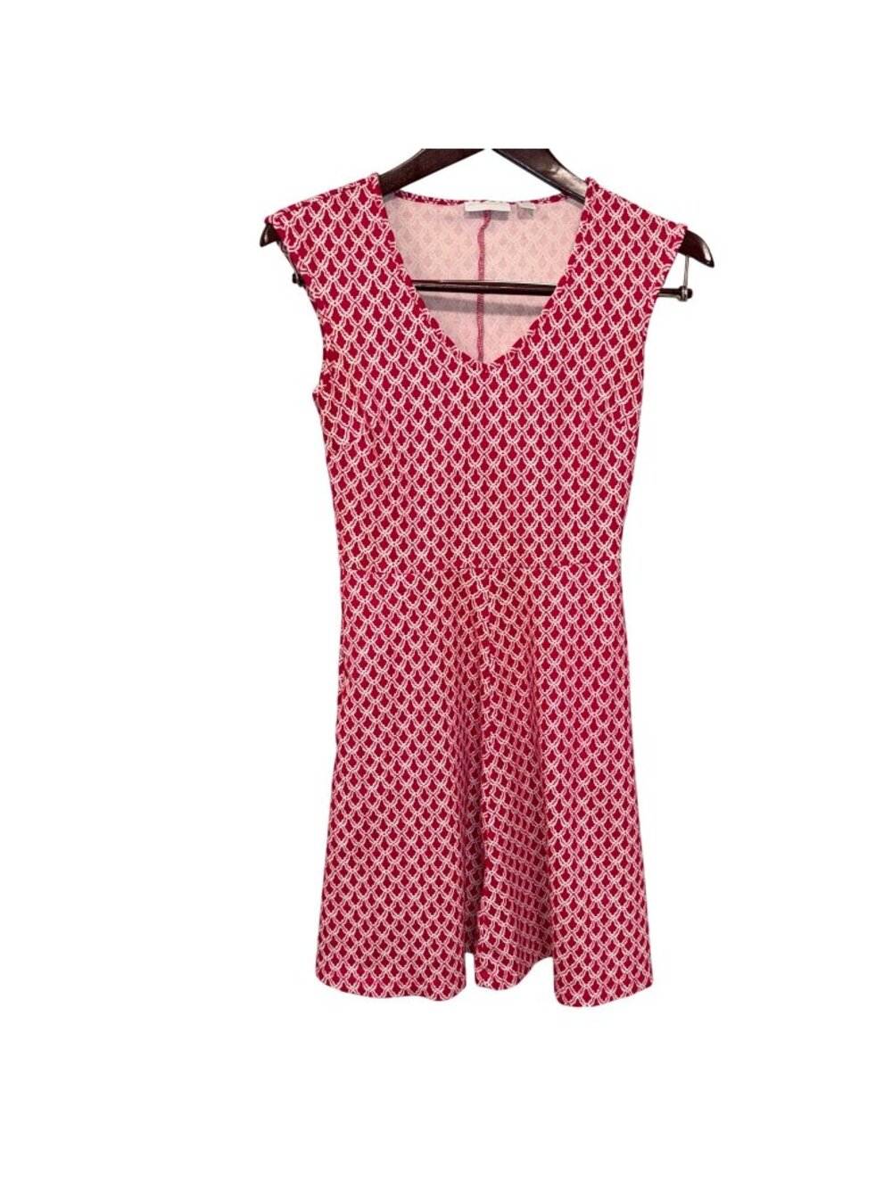 New York & Company Pink & White Cotton Sleeveless Dress XS
